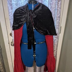 Elegant Handmade Black and Red Women's Cape